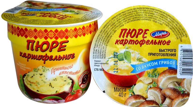 Пюре картофельное быстрого приготовления в стаканчиках со вкусом грибов