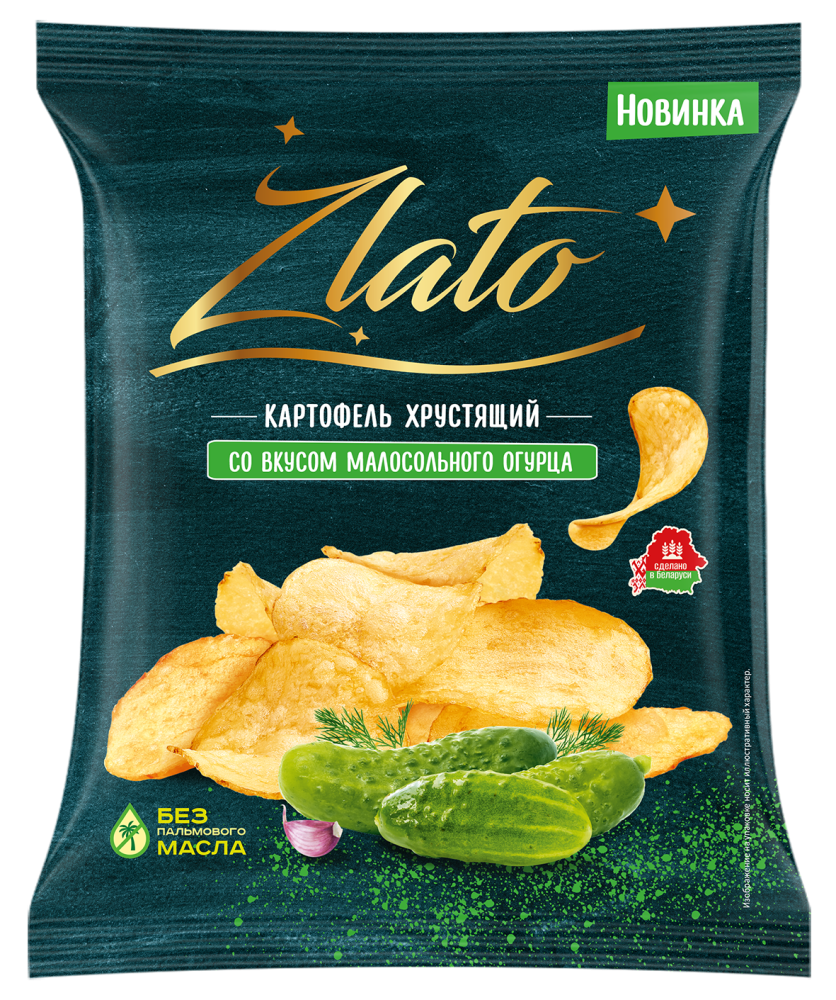 Картофель хрустящий со вкусом малосольного огурца