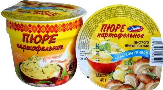Пюре картофельное быстрого приготовления в стаканчиках со вкусом грибов